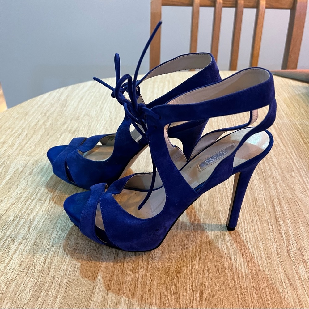 Guess Royal Blue Strappy Heels / 7.5